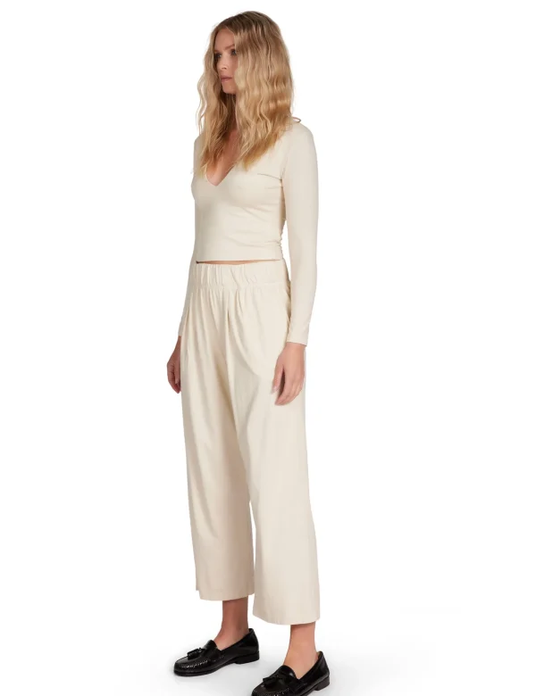 Sale LES TIEN Penny Pleat Front Pant Ivory