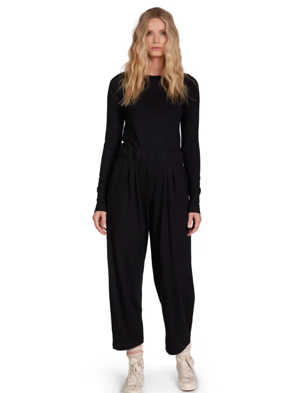 Discount LES TIEN Penny Pleat Front Pant Jet Black