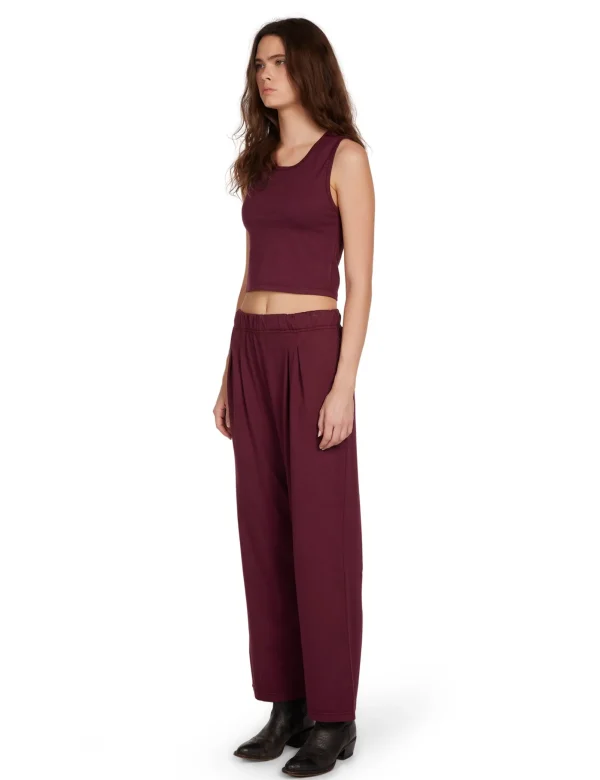 Fashion LES TIEN Penny Pleat Front Pant Bordeaux