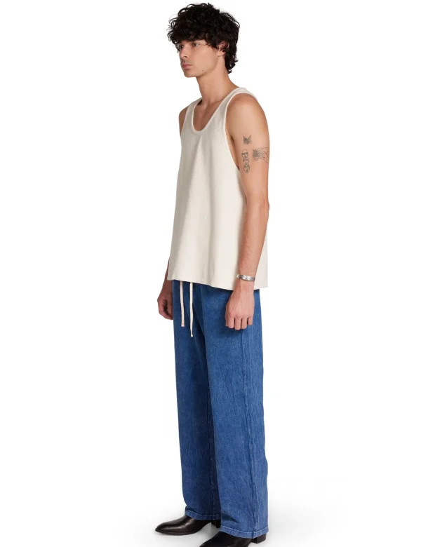 Sale LES TIEN Piqué Classic Pant Acid Blue Opal