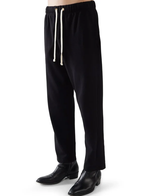 Discount LES TIEN Piqué Cropped Relaxed Pant Jet Black