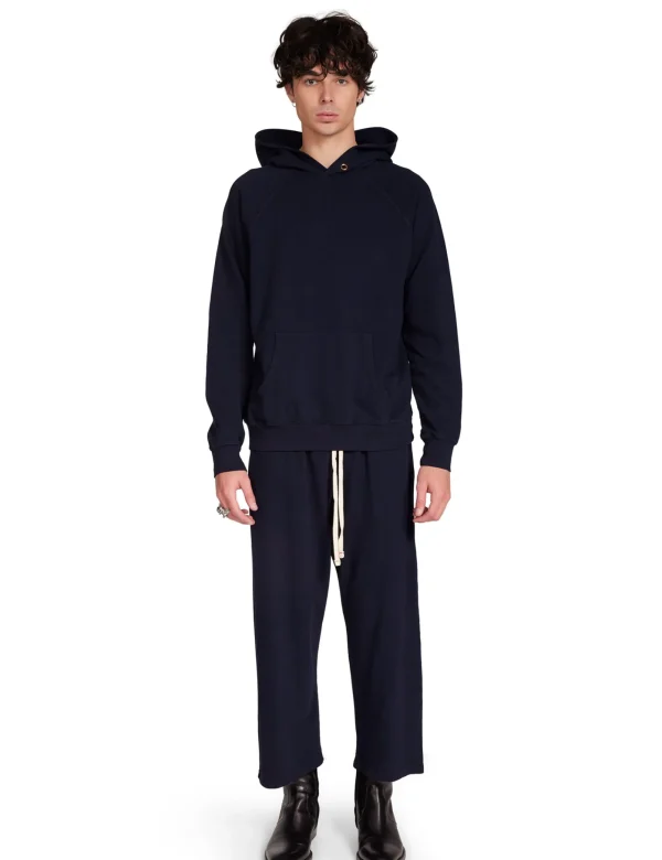 Hot LES TIEN Piqué Cropped Relaxed Pant Navy