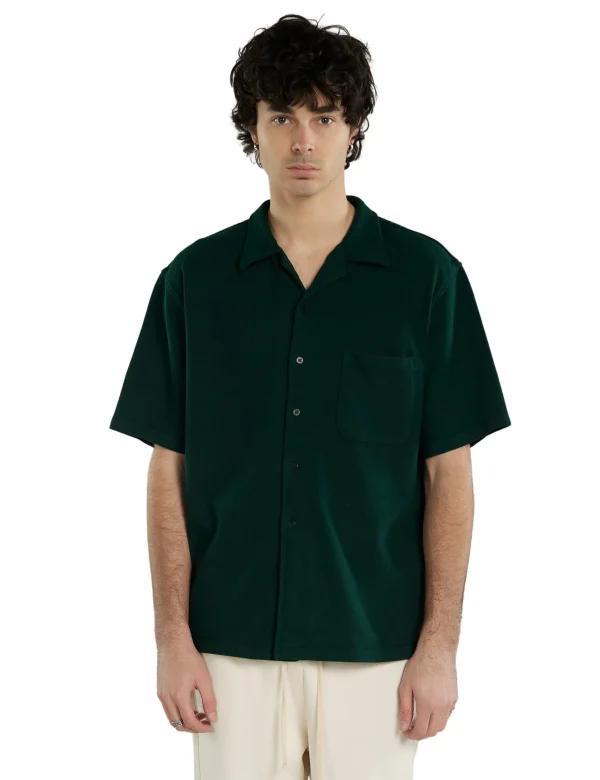 Sale LES TIEN Piqué Cuban Shirt Emerald