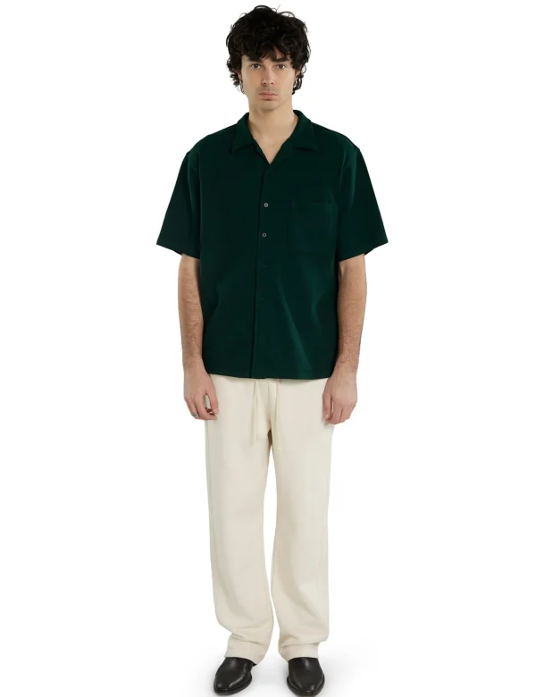 Sale LES TIEN Piqué Cuban Shirt Emerald