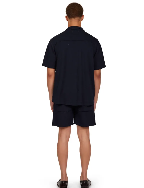 Hot LES TIEN Piqué Cuban Shirt Navy