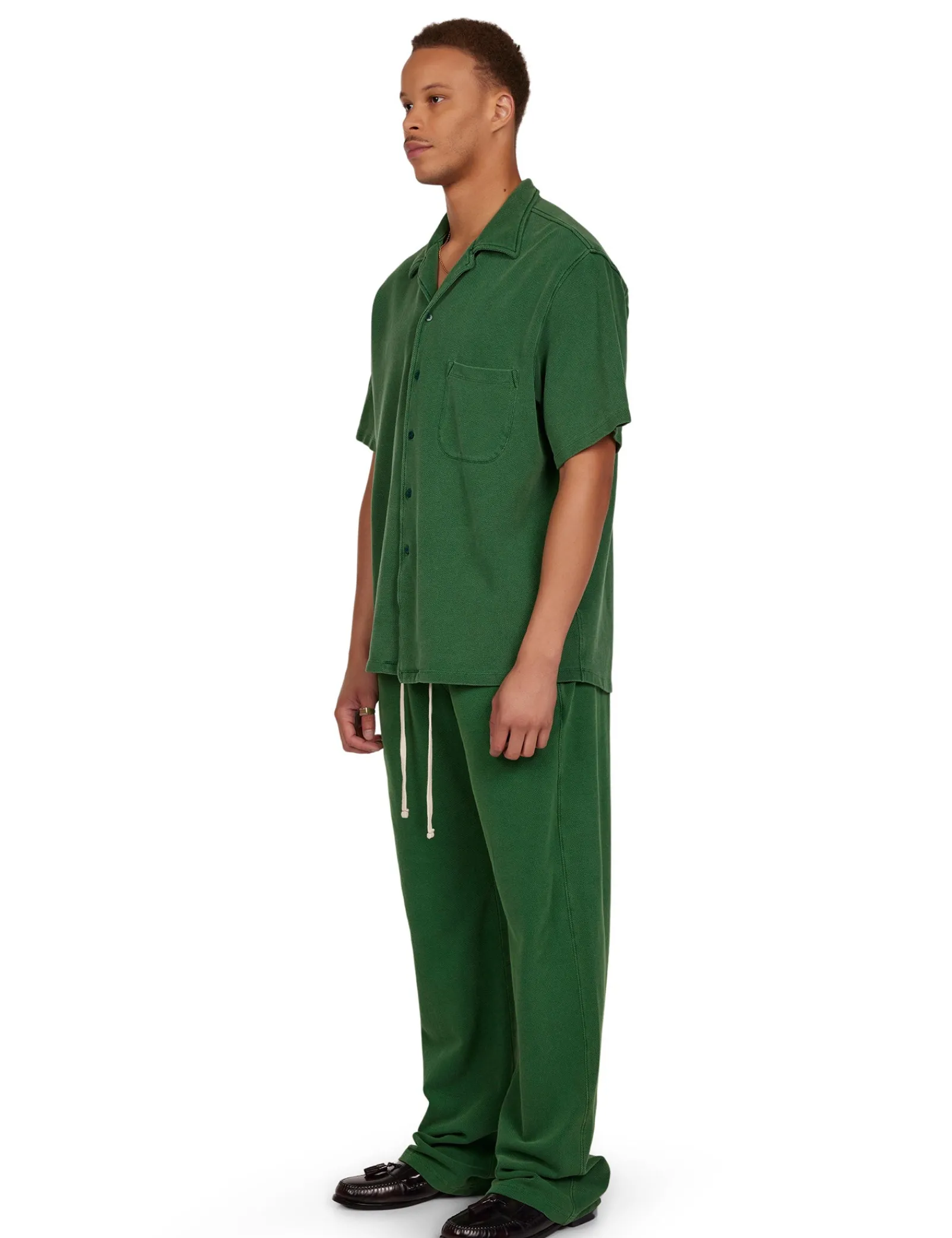 piqu_cuban_shirt_3-2.webp Sale LES TIEN Piqué Cuban Shirt Washed Verde