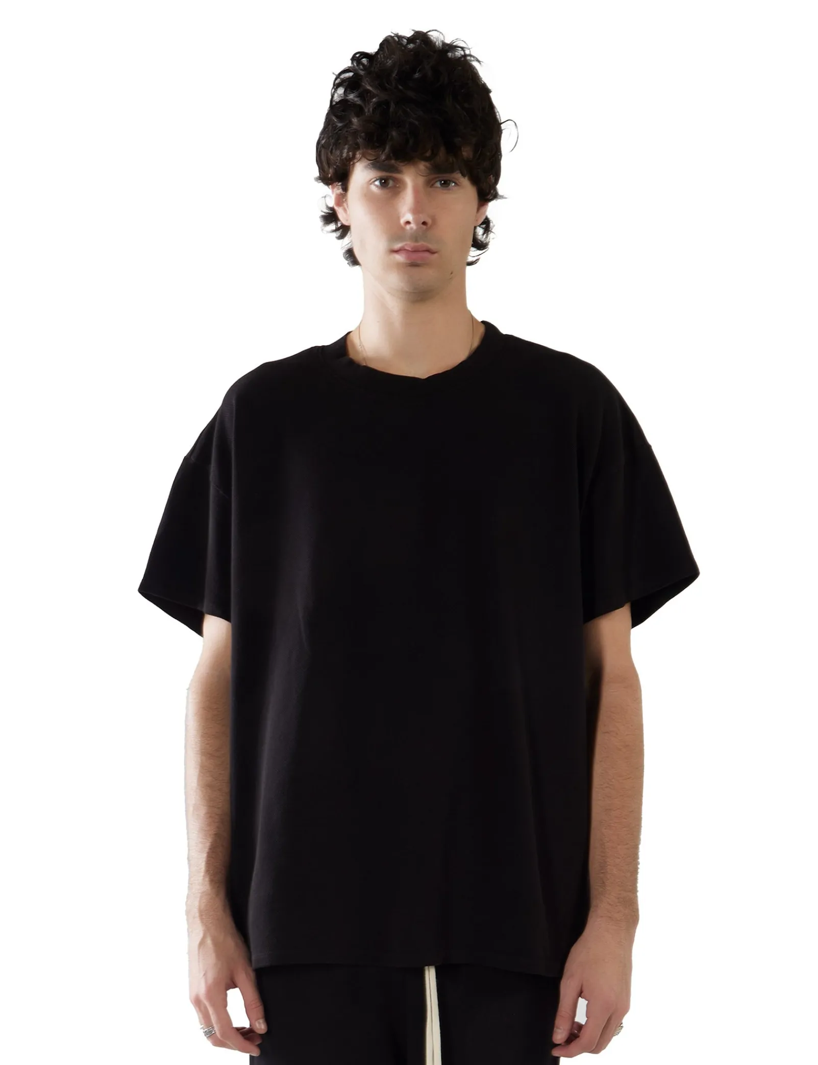 piqu_oversized_tee_0.webp Best LES TIEN Piqué Oversized Tee Jet Black
