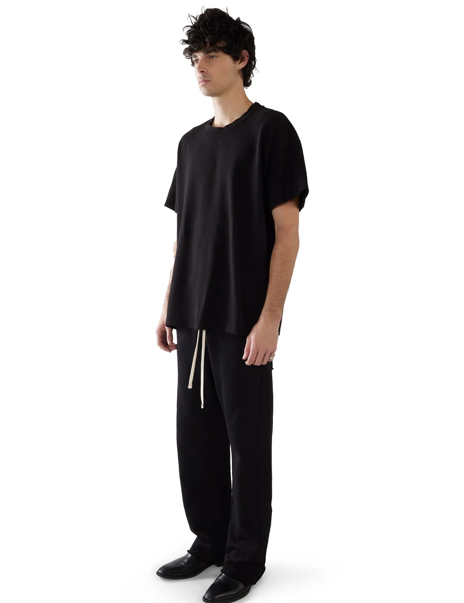 piqu_oversized_tee_2.webp Best LES TIEN Piqué Oversized Tee Jet Black
