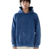 Fashion LES TIEN Piqué Raglan Hoodie Acid Blue Opal