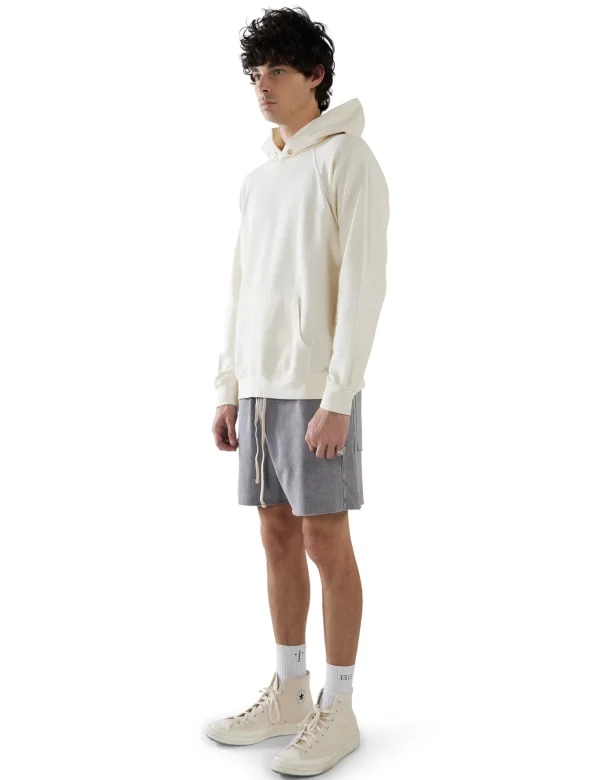 Clearance LES TIEN Piqué Raglan Hoodie Ivory Stone
