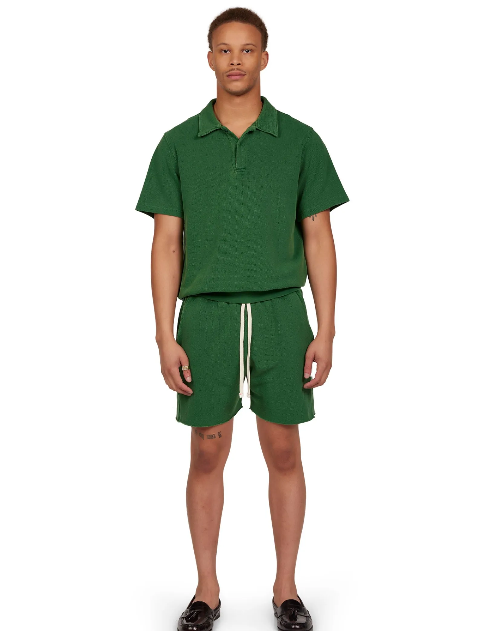 piqu_ss_banded_tennis_pol_2-2.webp New LES TIEN Piqué S/S Banded Tennis Polo Washed Verde
