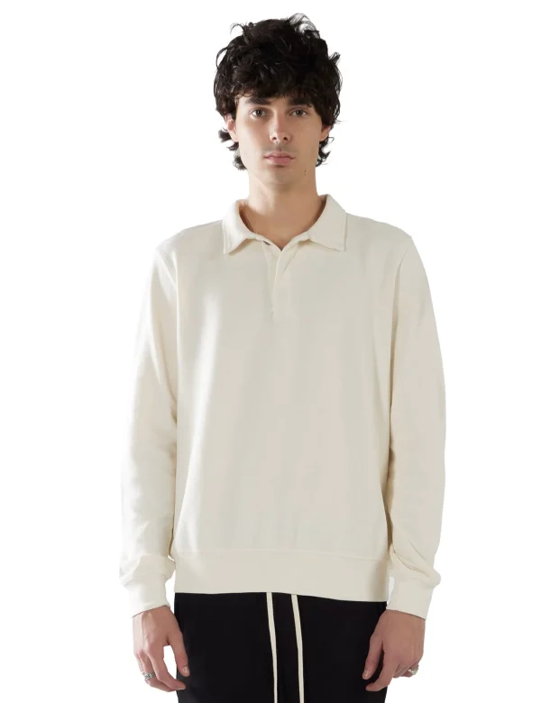 Discount LES TIEN Piqué Tennis Polo Ivory Stone