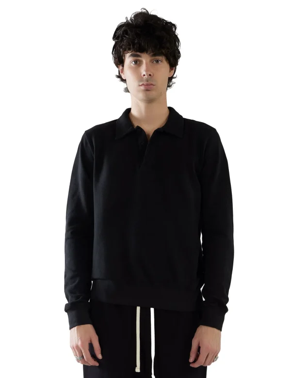 New LES TIEN Piqué Tennis Polo Black Stone