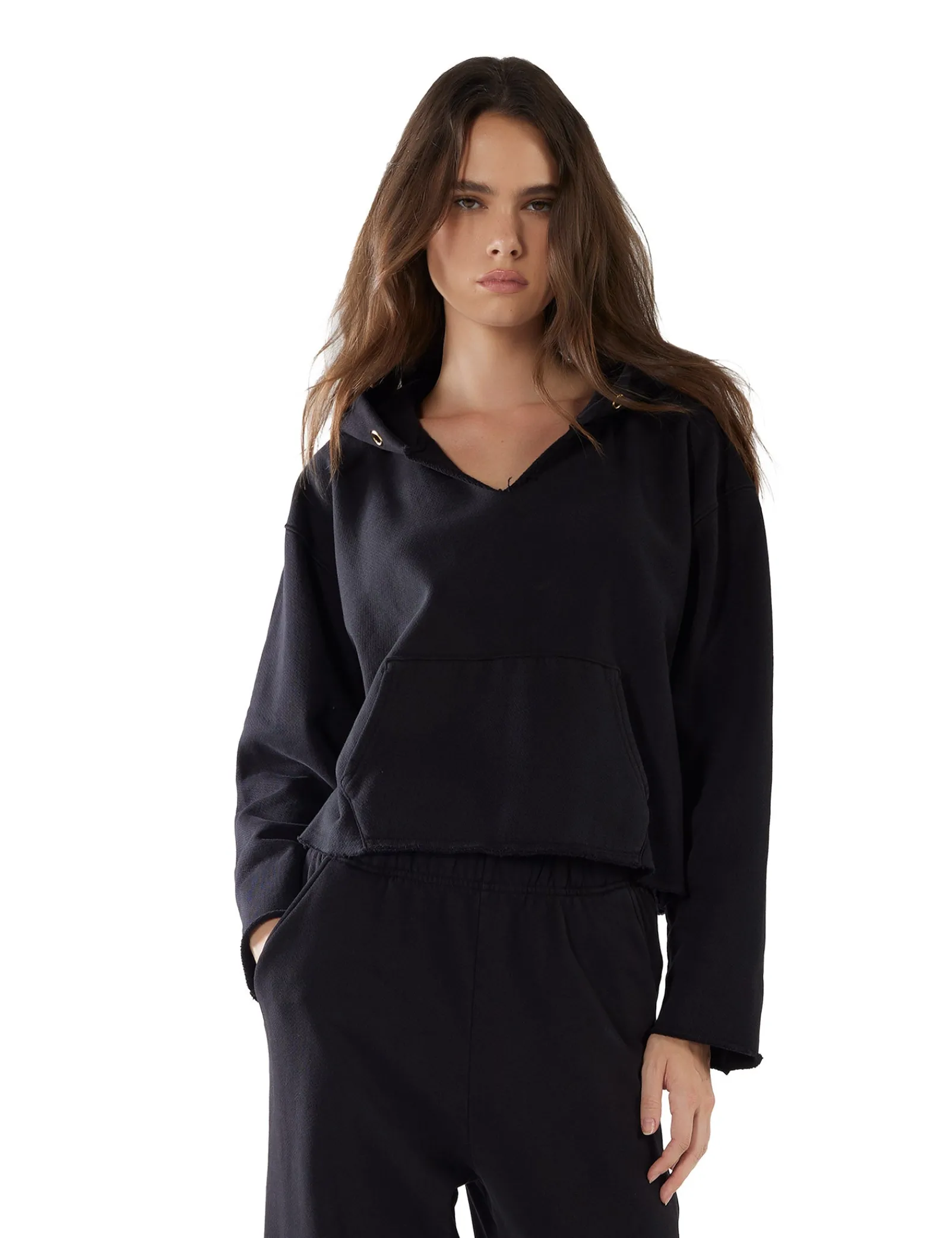 rachel_raw_crop_hoodie_0-2.webp Online LES TIEN Rachel Raw Crop Hoodie Jet Black