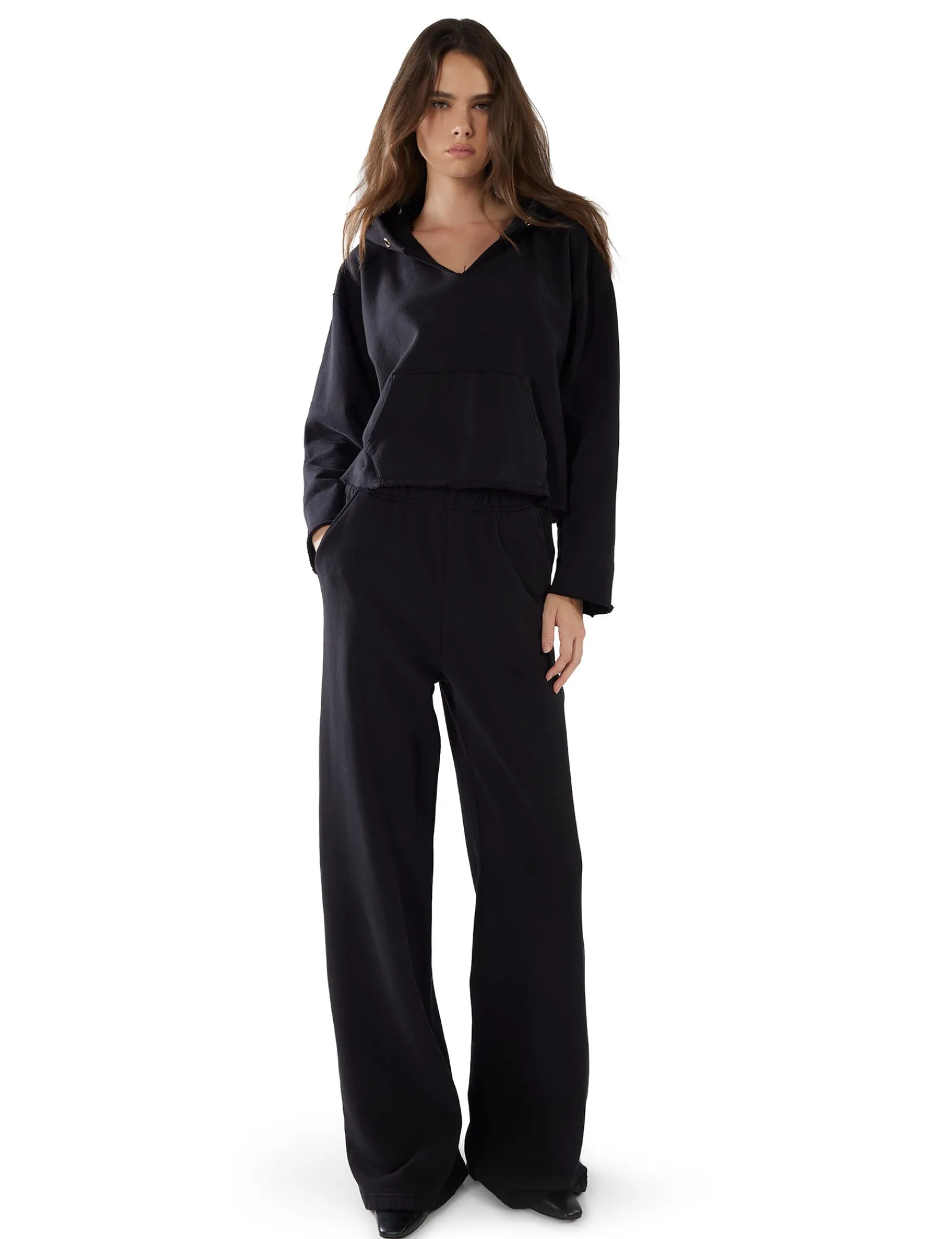 rachel_raw_crop_hoodie_1-2.webp Online LES TIEN Rachel Raw Crop Hoodie Jet Black