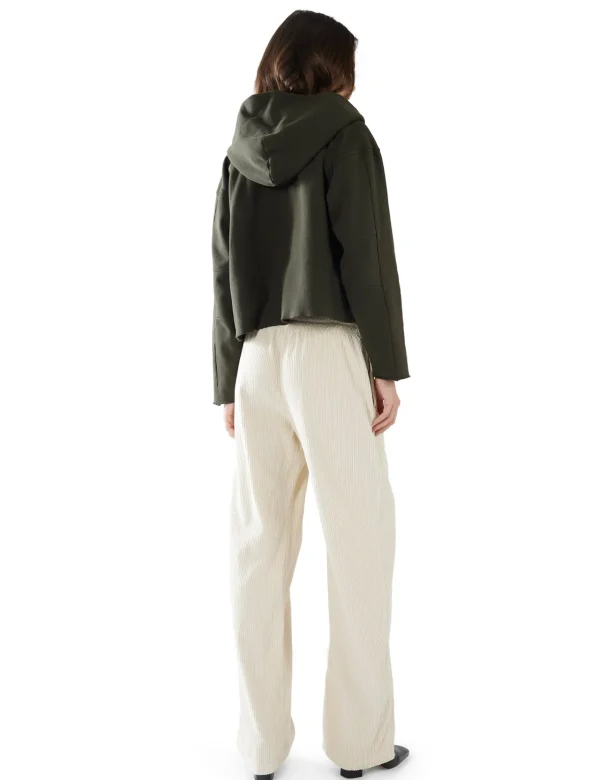 Hot LES TIEN Rachel Raw Crop Hoodie Forest