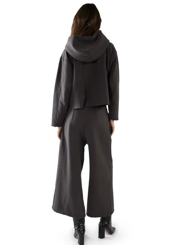 Best LES TIEN Rachel Raw Crop Hoodie Vintage Black