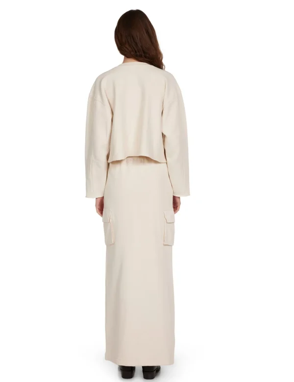 Outlet LES TIEN Raven Raw Crop Crew Ivory