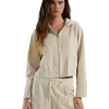 Online LES TIEN Rosa Raw Zip Hoodie Ivory