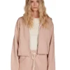 Outlet LES TIEN Rosa Raw Zip Hoodie Mauve