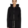 Sale LES TIEN Rosa Raw Zip Hoodie Jet Black