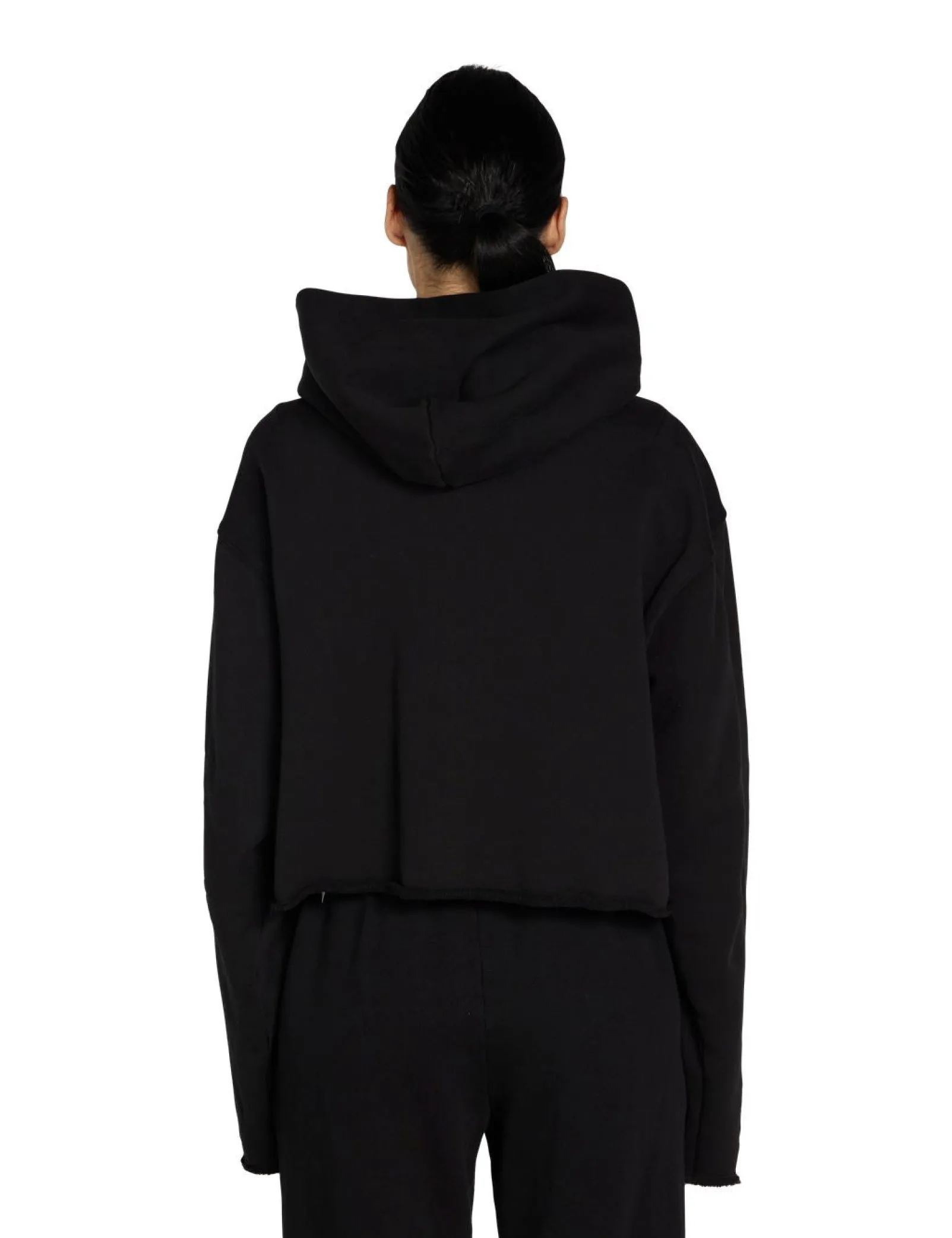 rosa_raw_zip_hoodie_1-6.webp Sale LES TIEN Rosa Raw Zip Hoodie Jet Black