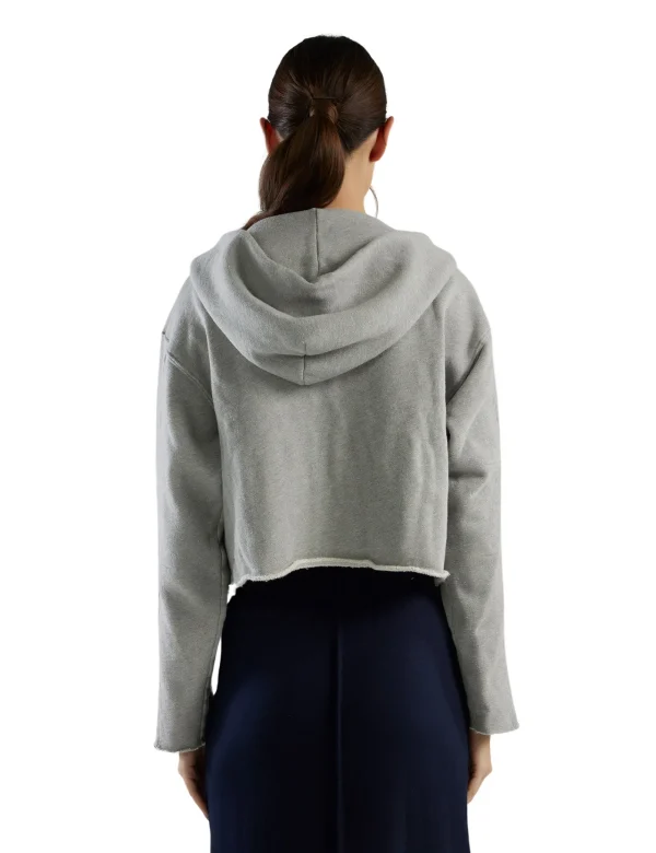 Outlet LES TIEN Rosa Raw Zip Hoodie Heather Grey