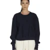 Sale LES TIEN Ryder Crop Crew Navy
