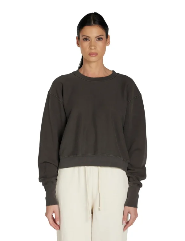 Fashion LES TIEN Ryder Crop Crew Vintage Black
