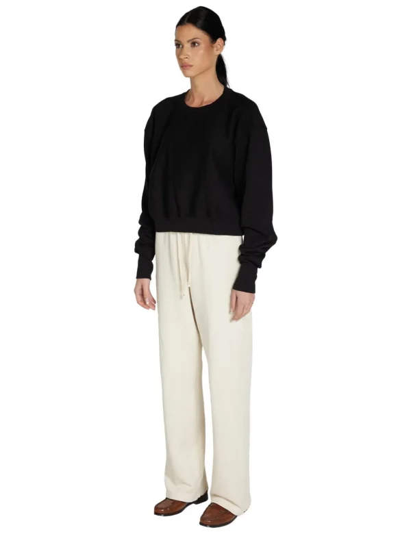 Clearance LES TIEN Ryder Crop Crew Jet Black