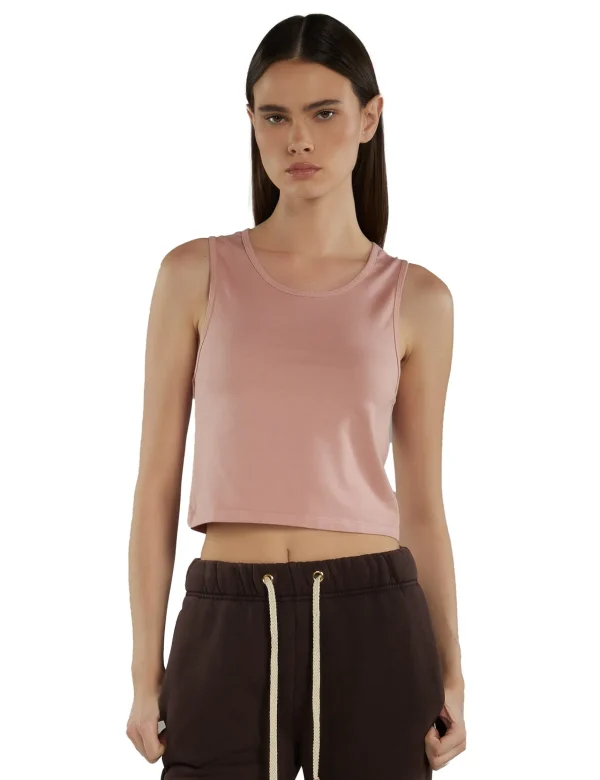 Outlet LES TIEN Talya Crop Tank Smoky Rose