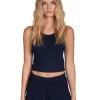 Clearance LES TIEN Talya Crop Tank Navy