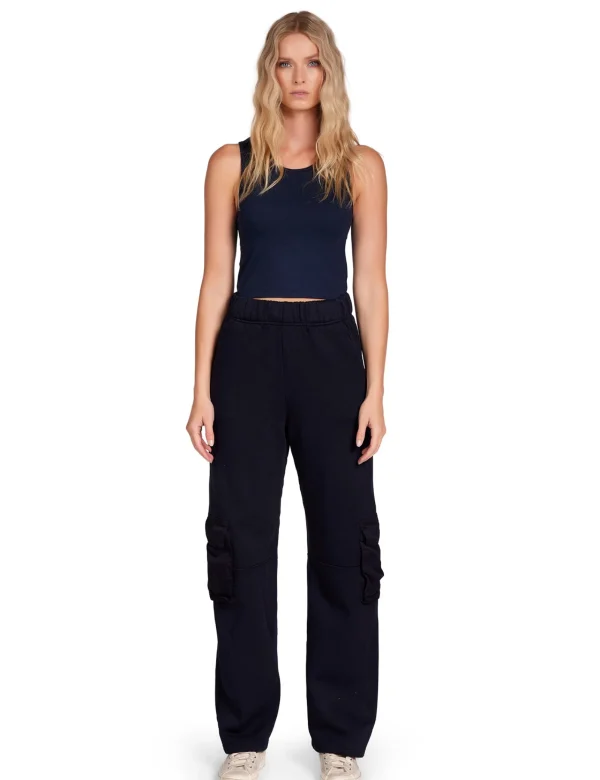 Clearance LES TIEN Talya Crop Tank Navy