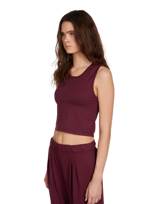 Outlet LES TIEN Talya Crop Tank Bordeaux