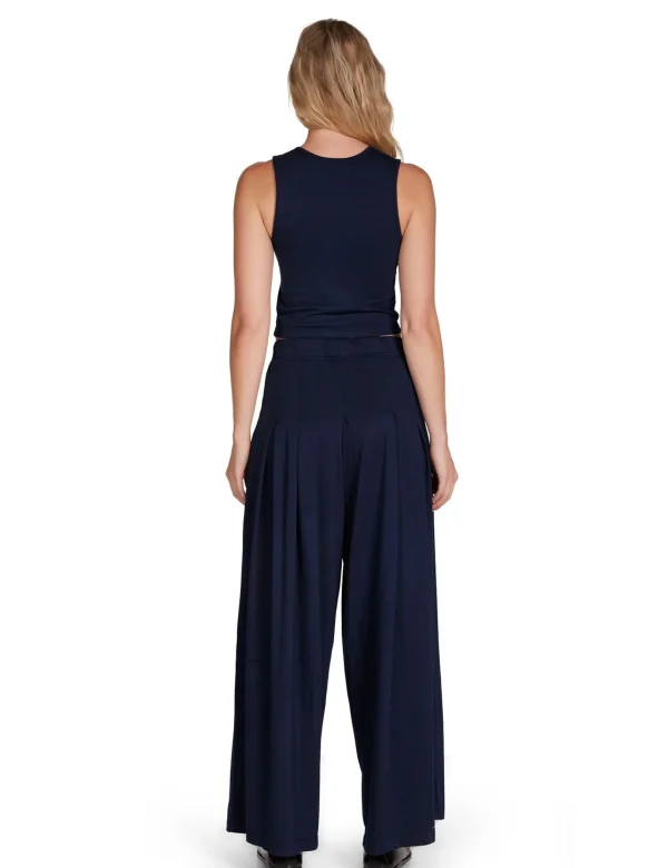 Clearance LES TIEN Talya Crop Tank Navy