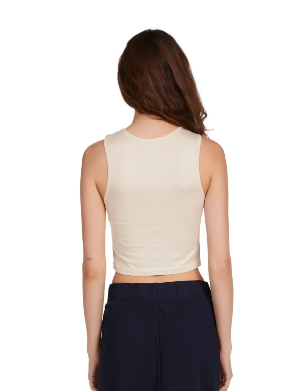 New LES TIEN Talya Crop Tank Ivory