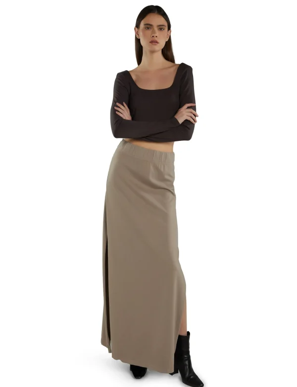 Sale LES TIEN Tess Square Neck Long Sleeve Vintage Black