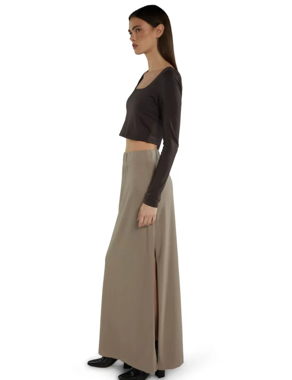 Sale LES TIEN Tess Square Neck Long Sleeve Vintage Black