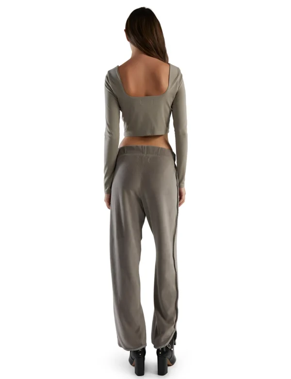 Discount LES TIEN Tess Square Neck Long Sleeve Dove