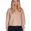 New LES TIEN Veronica Double V Roll Neck Mauve