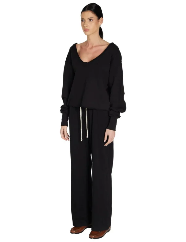 Online LES TIEN Veronica Double V Roll Neck Jet Black