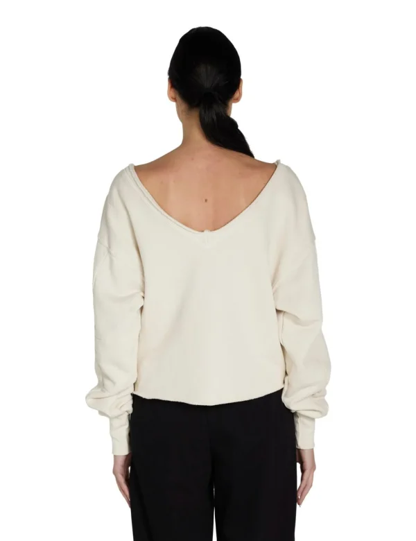 Sale LES TIEN Veronica Double V Roll Neck Ivory
