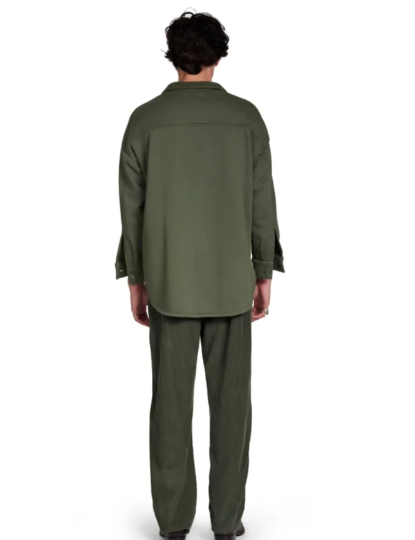 New LES TIEN Wide Wale Corduroy Classic Pant Dark Moss