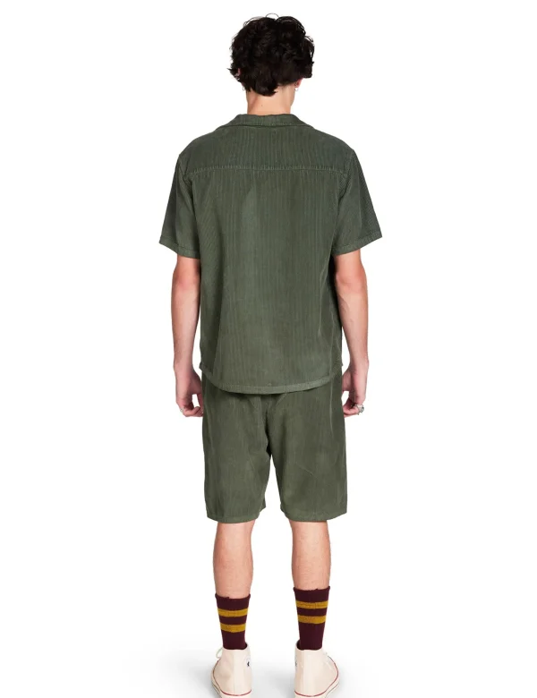 Online LES TIEN Wide Wale Corduroy Cuban Shirt Dark Moss