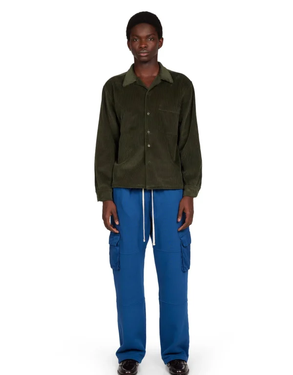 Fashion LES TIEN Wide Wale Corduroy L/S Cuban Shirt Forest