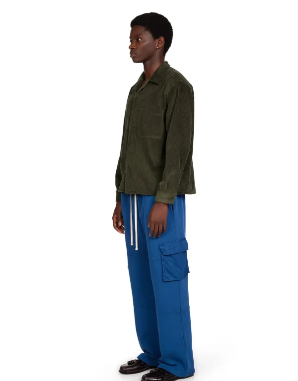 Fashion LES TIEN Wide Wale Corduroy L/S Cuban Shirt Forest