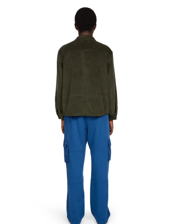 Fashion LES TIEN Wide Wale Corduroy L/S Cuban Shirt Forest