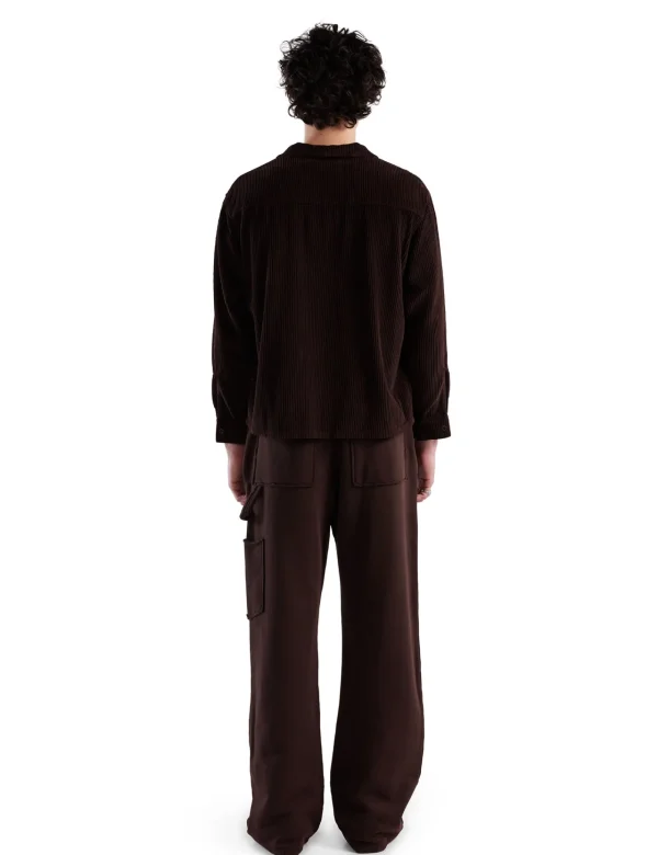 Discount LES TIEN Wide Wale Corduroy L/S Cuban Shirt Brown Fig Stone