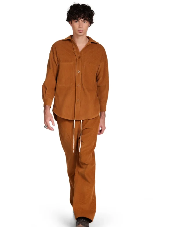 Best LES TIEN Wide Wale Corduroy Oversized Button Up Sahara