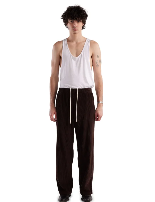 Outlet LES TIEN Wide Wale Corduroy Utility Puddle Pant Brown Fig Stone